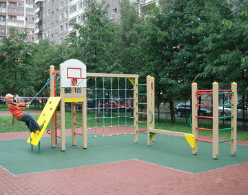 Детская игровая площадка с покрытием 